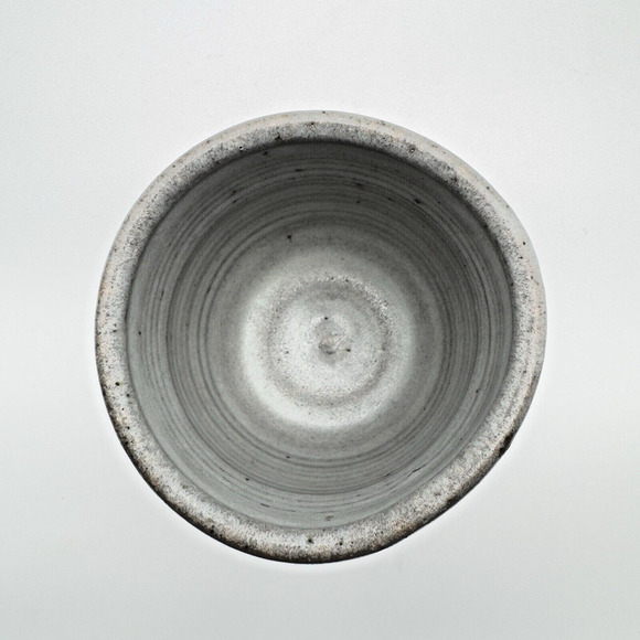 Studio Art Pottery Goblet Chalice Cup Textured Brown Gray Stoneware Signed #2 - Picture 5 of 10